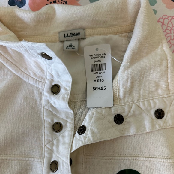 NWT L.L.Bean snap Henley medium - Picture 2 of 3